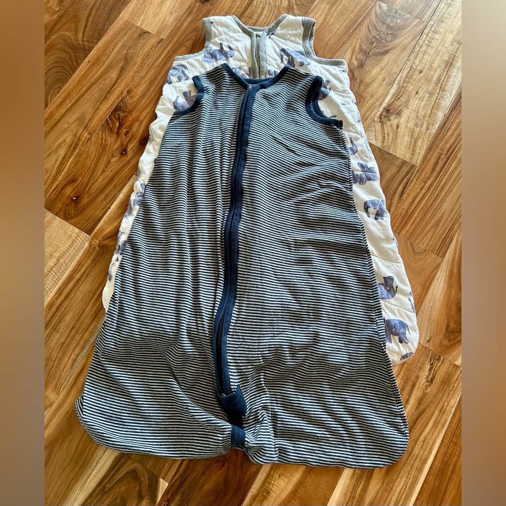 Burt’s Bees Striped and Elephant Print Baby Sleep Sacks